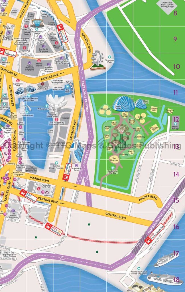 singapore map - marina bay map