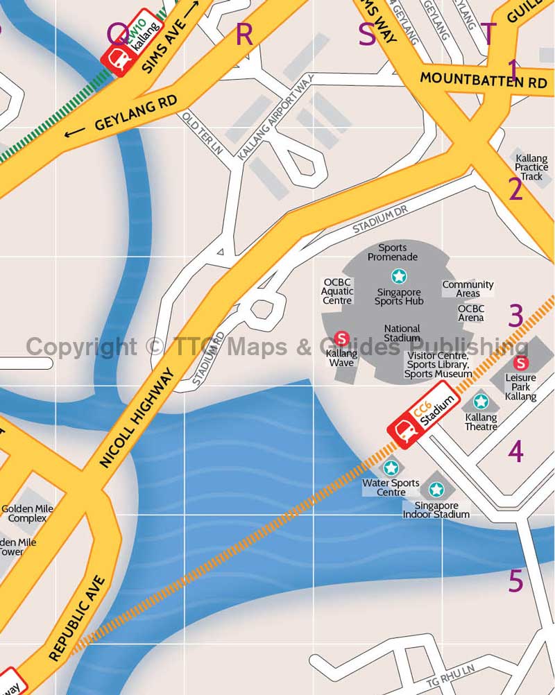 singapore map -  sport hub