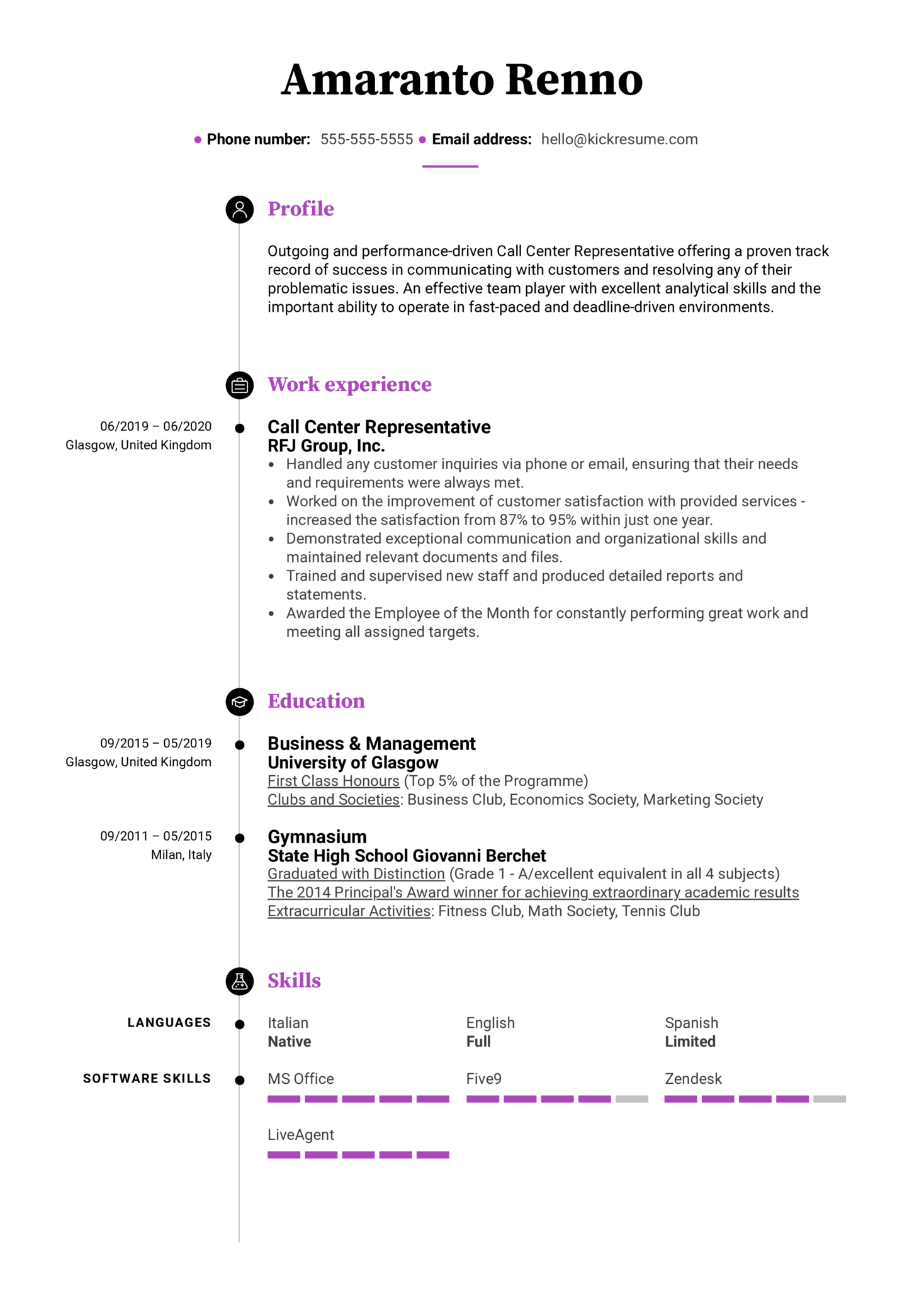 call center resume 33